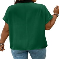 Casual Colorblock Top kratkih rukava Green Plus Bluze