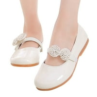 Dječje cipele Bijele kožne cipele Bowknot Girls Princess Cipele Jedne cipele Performanse cipele veličine