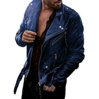 Ketyyh-CHN jakna za muškarce Print Slim Fit Trendi kaputi Muške radne modne jakne plave, 3xl