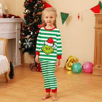 Nestašan Božić koji odgovara Božićne PJ-ove za obitelj, podudaranje dječjih pidžama-zelenih bijelih