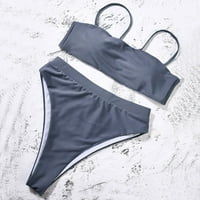 Muxika Ženski bikini kupaćim kostimima Žene High Squik Tummy Control Dvije kupa za plivanje, dame kupaće