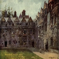 Oxford Brasenose College Quadronhan Poster Print by William Matthison