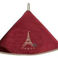 Dubout, Les Chats Tour Eiffel Francuski okrugli, crveni, ručni ručnik za ruke sa visećim petljom,