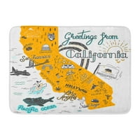 San iz Kalifornije Karta Turističke atrakcije Putovanje Francisco zastava ručne ručne prostirke u obliku