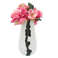 Kingston Living 12 Bijela i crna cilindrična apstraktna linija keramička vaza