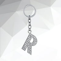 Jednostavno stilski složni ključ lanac metala Rhinestones Key prsten za prstenaste abecede torba Privjesak Charm Rođendan Poklon