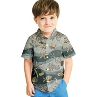 Havajska majica za MONE Gumb Down kratki rukav Shell Pie Star Print Casual Wrinke Free Summer Stitch