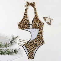 Hesxuno kupaći kostim žena bikini moda Žene Ljeto izdubljeno Leopard Ispis seksi all-in-one bikini plivali