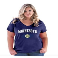 Ženska majica plus veličine V-izrez - Minnesota