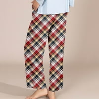 Ženske hlače Klasične tačene elastične pantalone za elastične pojaseve ležerne kućne hlače Leisure Streetwear