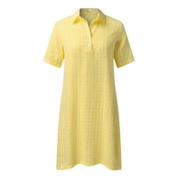 Mini haljine za žensko dugme posade izrez kratkih rukava jednostavna majica casual ljetna kratka haljina