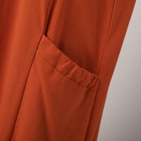 Ljetne haljine Trendi čvrste pamučne posteljine bez rukava sa džepnim labavim rezervoarom Maxi Maxi