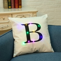 Condiclusy LED svjetlosno slovo Ispis bacanja jastuk jastuk kauša za jastuk za dnevnu sobu Sofa Decor