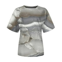 Ženski ukrasni grafički mramorni print Top i bluza Crewneck kratki rukav Summer Moda Slatka udobnost