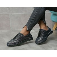 Tenisice platforme za ženske ležerne čipke gore sjajno cipele