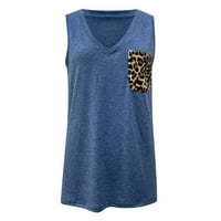 Olyvenn Ljetni leopard džepovi Camis COSY košulje za odjeću Teen Girls Sexy Slim CAMI bez rukava za