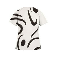 Ženski vrhovi bluza Grafički print kratkih rukava Radna odjeća Dame Modni V-izrez ljeto bijele m