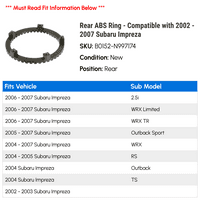 Zadnji ABS prsten - kompatibilan sa - Subaru Impreza 2006