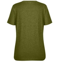 Bluza s kratkim rukavima, Ležerne prilike Cvjetne modne posade za žene Vojske zelene 2xl