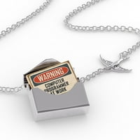 Ogrlica za zaključavanje računara za upozorenje na radu Vintage Fun Posao za posao u srebrnom kovertu