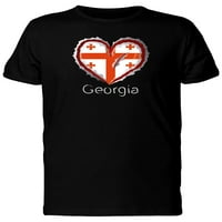 Gruzija Okrećena zastava Srce Tee Muške -Image by Shutterstock