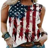 Ženska američka stanka zastava vrhova dana Neovisnosti Dan bez rukava za ljetnu plažu Ležerne prilike