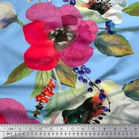 Soimoi Japan Crepe Satin Tkaninski listovi i makov cvijet od tiskano šivanje tkanine širom