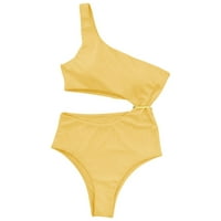 Kupaći kostimi Bikini kupaći kostim Žene jedno rame visokog struka Metalna kopča Slim kupaći kostim