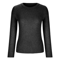 Smanjeni džemper sa ženskim okruglim dekolteu pulover džemper čvrsta boja udobnost zimski džemper dužine