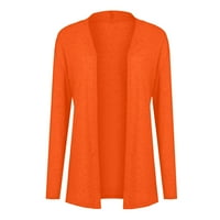 Absuyy kaputi za žene Nema kapuljača srednjeg duljine labavo narančaste jakne za žene veličine l