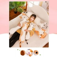Duga pamučna slatka mačka lutka plišana igračka mekani punjeni jastuk za spavanje Comfort Brown