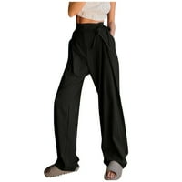 Ženske hlače sa solidnim bojama dugačke hlače Ležerne hlače High Squaiste nagle hlače Yoga Dukseri