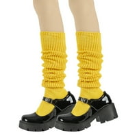 Hiriginske ženske čarape cijevi, pune boje pletene čarape, slagane dugih čarapa za noge za dame
