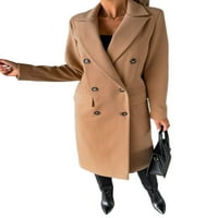 Grianlook Ženska jakna s dugim rukavima kaput kardiganska odjeća dame labavi kaput Klasični dvostruki