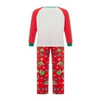PUDCOCO porodični roditelj-dječji pidžami Božićni raglan vrhovi pantalone