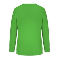 DNDKilg košulje za žene za žene s dugim rukavima plus veličina Ženska kožurka prevelika lagana ženska pulover Loop Fit Crewneck Tops casual elegantne zelene 5xl