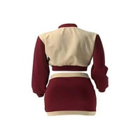Liacowi ženska jeseni odjeću za bejzbol jakna s dugim rukavima + mini suknja Set TrackSuit Club odjeća