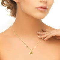 Ogrlica za angažovanje u mauli za žene 0. Privjesak od karatnog krušaka 4-prong 14k žuto zlato