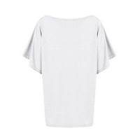 Ženski vrhovi ženske modne ljetne pune boje casual vrhovi majica kratkih rukava T majice bijela s