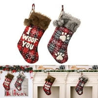 Božićni vil za čarape Merry Xmas poklon torba Sack čarape Santa prisutna