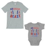 Američka zvijer trening otac i baby podudarajuće odjeće očevi poklon