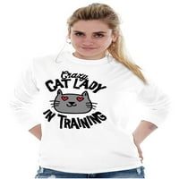 Luda mačka dama u treningu smiješna slatka ženska majica dugih rukava Brisco brendovi L