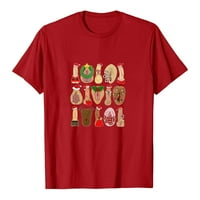 Božićni slatki ženski vrhovi izlaze majica smiješna tee majica kratkih rukava za ispis majica za bluzu