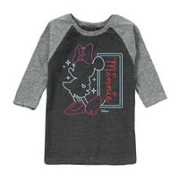 Disney - Minnie Mouse Neon zacrtani - grafička majica za mlade Raglan