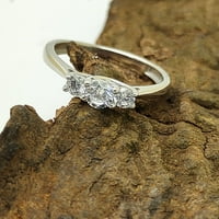 Kameni prsten za angažman u Moissite u 18K bijelo pozlaćeno, veličine prstena-12,5