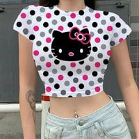 Ženski ljetni kratki rukav Ležerne prilike Moda Hello Kitty T-majice Okrugli vrat Y2K Grafički teški