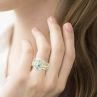 Leesechin modni prsten set prirodnog tirkizne dijamantne prstenove majčinog dana za rođendanski poklon