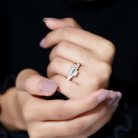 Emerald Cut Moissine Solitaire zaručni prsten, sterling srebrna, SAD 11.50