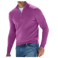 Muška majica Muški povremeni klasični patentni zatvarač visoki vrat Čvrsta boja tanka višebojna pulover