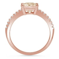 1.66ct princeze rez braon šampanjac simulirani dijamant 14k ružičasta ruža zlatna graviranje izjava